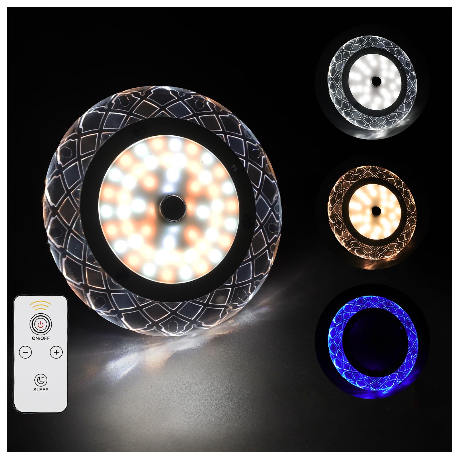 Kriogor 3 stück LED Deckenleuchte 12v Wohnmobil mit Schalter/Fernbedienung, 4 Modi, 3 Einstellungsschalter LED Innenbeleuchtung Auto 12V, 81 LED 600LM Dimmbar KFZ Innenraumbeleuchtung, Universal Kriogor 3 stück LED Deckenleuchte 12v Wohnmobil mit Schalter/Fernbedienung, 4 Modi, 3 Einstellungsschalter LED Innenbeleuchtung Auto 12V, 81 LED 600LM Dimmbar KFZ Innenraumbeleuchtung, Universal von Kriogor