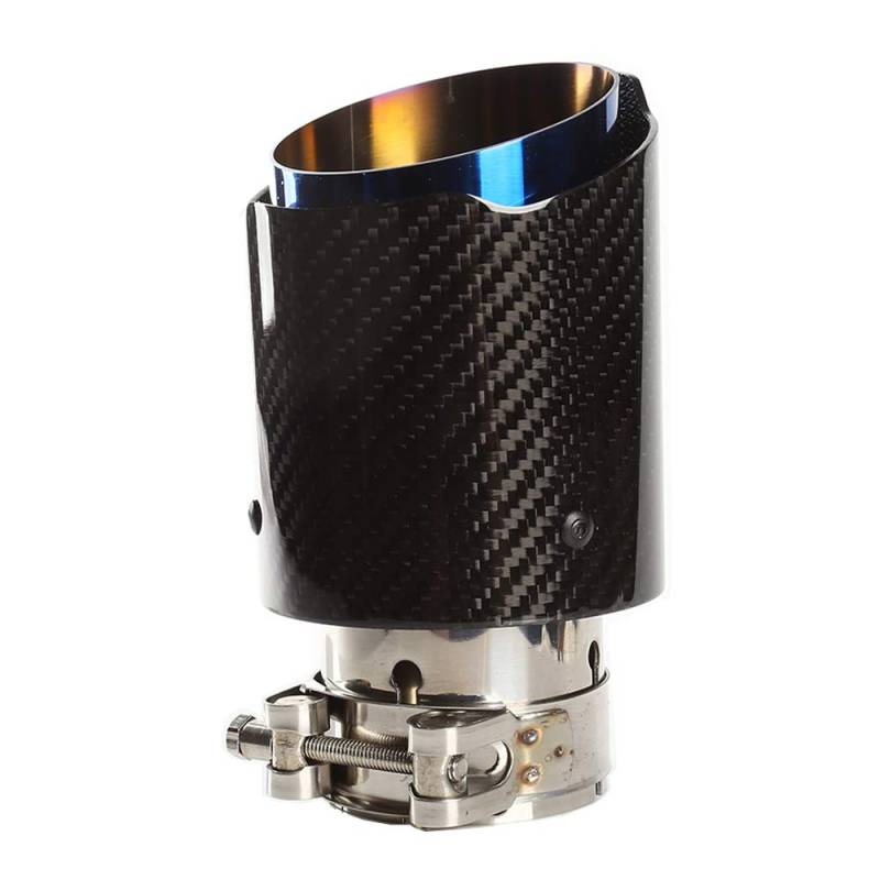 54mm Auspuffspitzen Auspuff Edelstahl und Glänzende Kohlefaser Auto Auspuff Endrohr, Einlass 2,1" Auslass 3,5"(89mm) von Krtopo