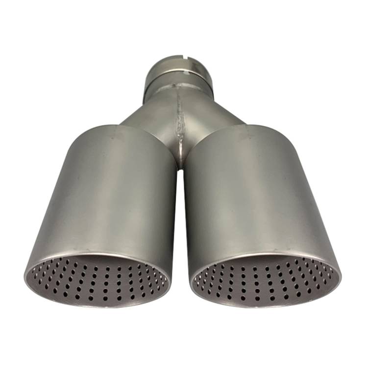 63mm Auspuffspitzen Auspufftopf Edelstahl und Frost mit Löchern Auto End Endschalldämpfer, Einlass 2,5" Auslass 3,5" von Krtopo