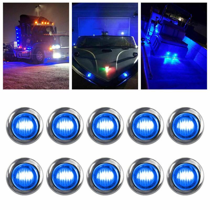 Krtopo 10X Seitenmarkierungsleuchten 12 / 24V Anhänger-Seitenleuchte Licht für LKW Wohnmobil Wohnwagen (Blau) von Krtopo