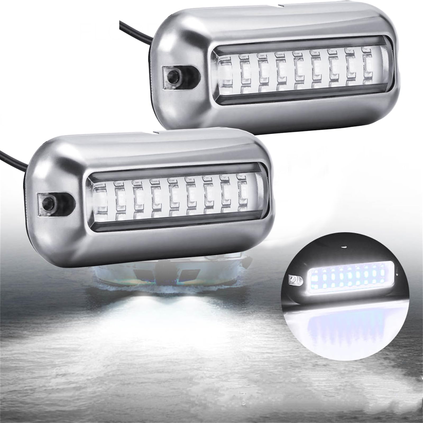 Krtopo 2x Unterwasser-Bootslicht 12V-30V Hinteres Fischlicht Navigationslicht für Boote Deck Kajak Yacht Marine Ponton Krtopo 2x Unterwasser-Bootslicht 12V-30V Hinteres Fischlicht Navigationslicht für Boote Deck Kajak Yacht Marine Ponton von Krtopo