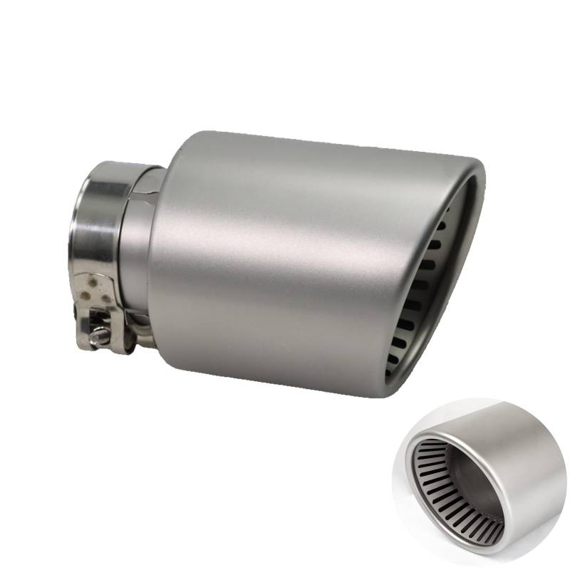 Krtopo Auto Auspuff Endrohr Schalldämpfer Spitze Fit für 2,5"(63mm) Einlass Auspuffrohr Edelstahl 4“(101mm) Auslass Modifikation Hinten Endschalldämpfer Auspuffendrohr Ende Kehle (Gerade Silber) von Krtopo