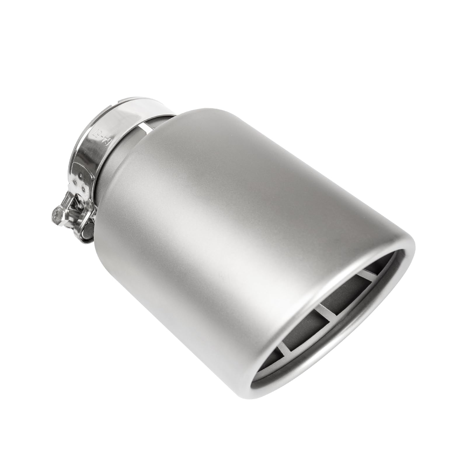 Krtopo Auto Auspuff Endrohr Schalldämpfer Spitze Fit für 2,5"(63mm) Einlass Auspuffrohr Edelstahl 4"(101mm) Auslass Modifikation Hinten Endschalldämpfer Auspuffendrohr Ende Kehle (Gerade Silber) von Krtopo