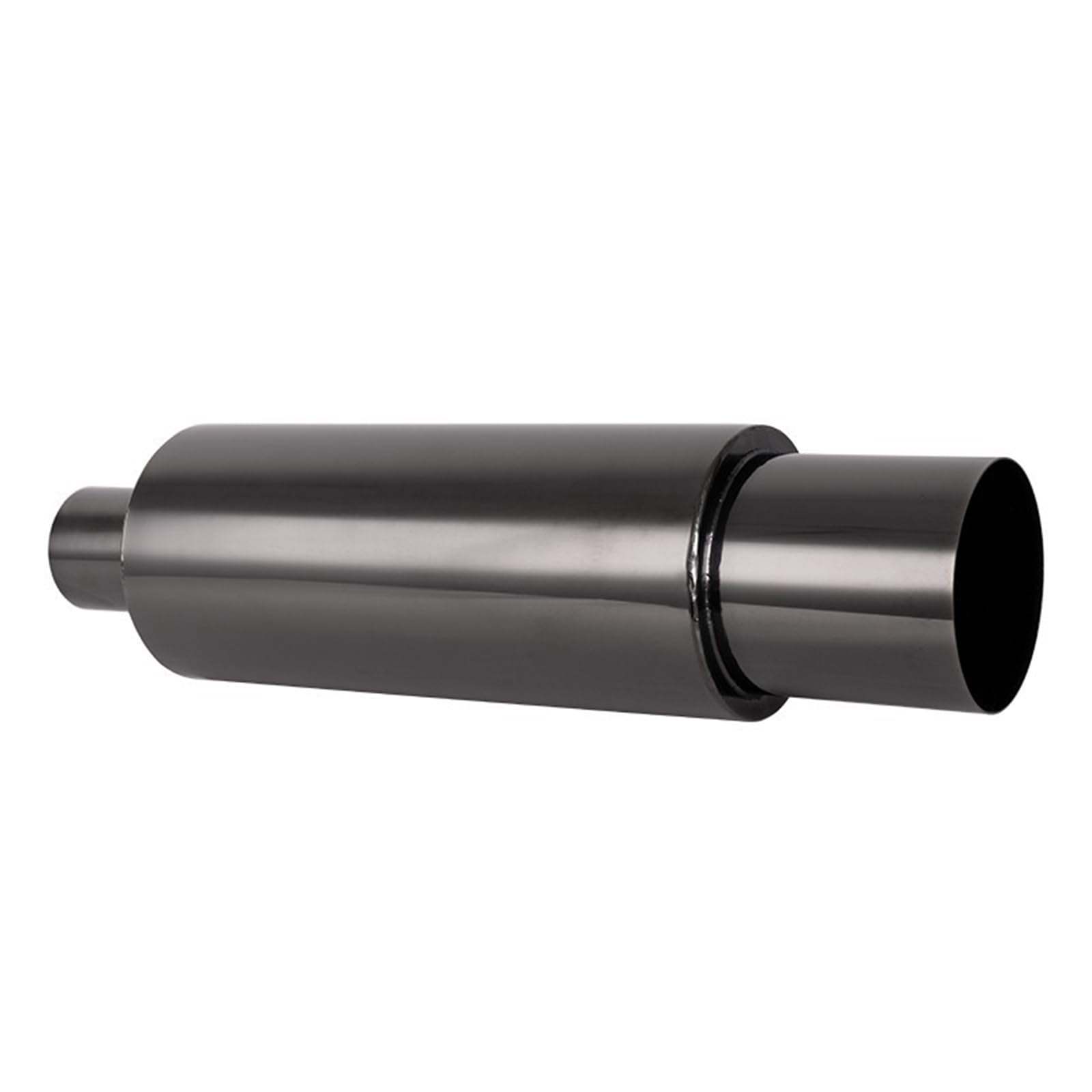 Krtopo Auto Schalldämpfer Universal 63MM (2,5 Zoll) Edelstahl Endschalldämpfer mit Endrohr - Sportauspuff Abgasschlauch Zubehör für Auspuffanlagen Länge SUV LKW 18,9"(480MM)(Alle Schwarz) von Krtopo