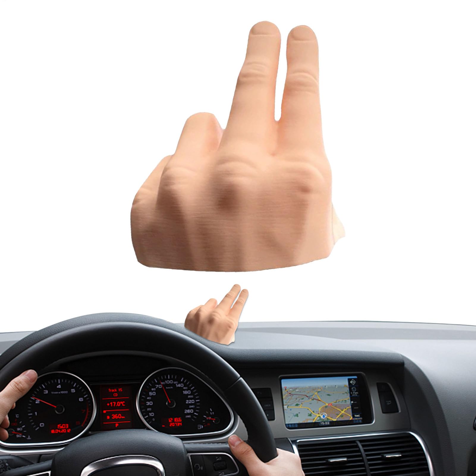 Krujecnt Finger Armaturenbrett Dekoration, Doppelfinger-Deko Fürs Auto, Lustiges & Einzigartiges Accessoire - Verspielte Inneneinrichtung Für Mehr Spaß Beim Fahren Krujecnt Finger Armaturenbrett Dekoration, Doppelfinger-Deko Fürs Auto, Lustiges & Einzigartiges Accessoire - Verspielte Inneneinrichtung Für Mehr Spaß Beim Fahren von Krujecnt