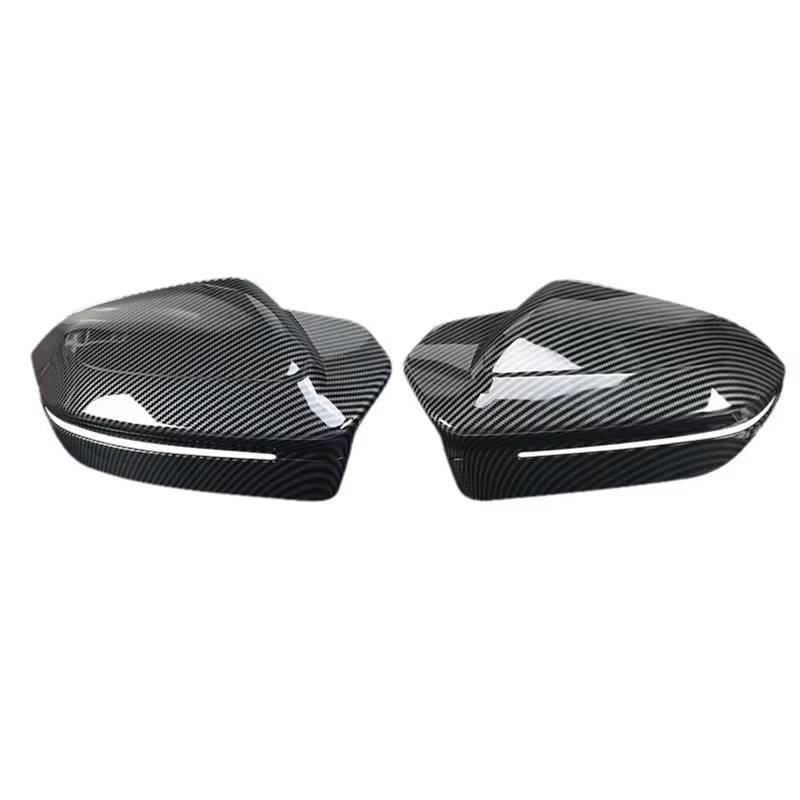 Spiegel Abdeckung Shell Ersatz ABS Auto Rückspiegel Abdeckung Trim Für 5 Series I5 G60 2024 + Auto Zubehör Gehäuse Rückspiegels(Carbon Fiber Look) von Ksjosji