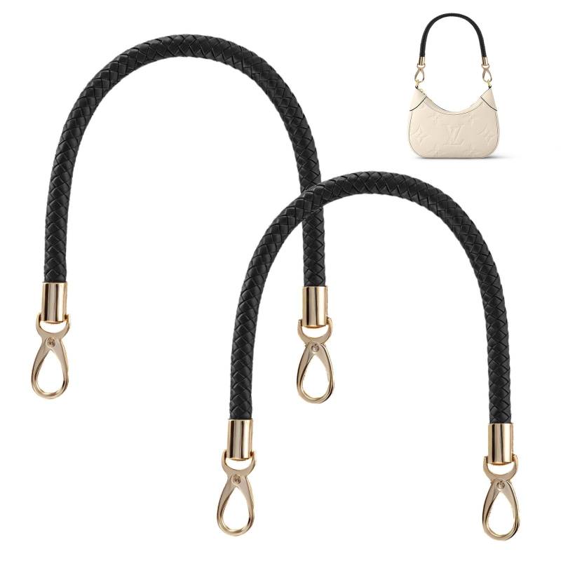 Taschengriffe Leder 2 Stück 40cm Leder Schulterriemen mit Karabinerhaken und Schlüsselanhänger Ersatzgriff für Handtaschen Umhängetaschen DIY Accessoires Schwarz von Ksvaye