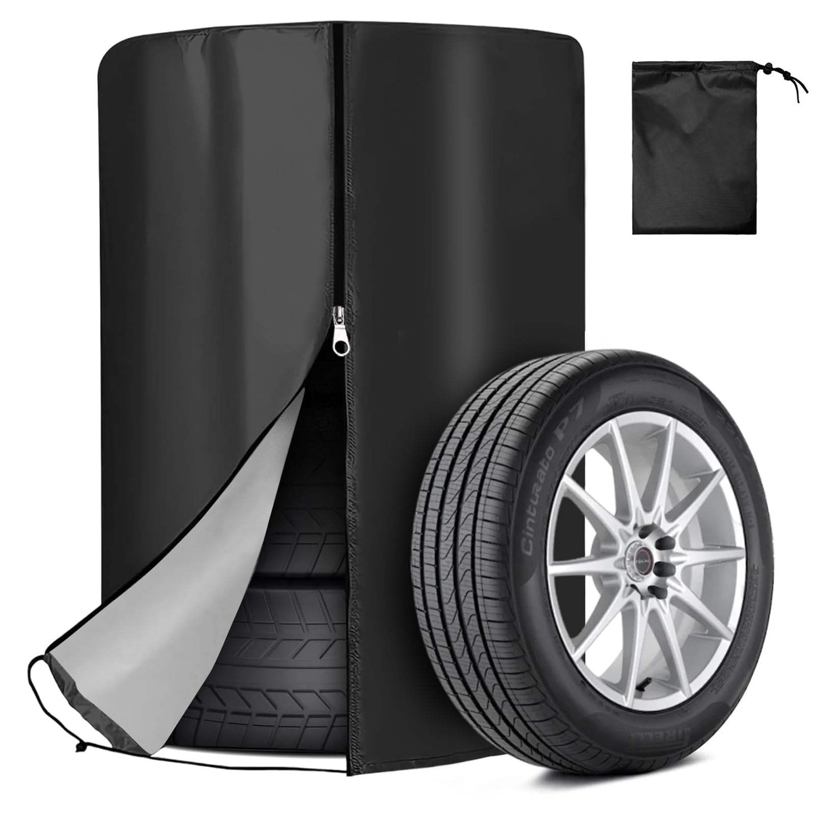 Ksvaye Reifentasche 73 x 110 cm Auto Reifenabdeckung mit Reißverschluss Reifenschutzhülle Wasserdicht 420 Oxford Autoreifen Tasche für Hält 4 Reifen 18/19/20/21/22 Zoll Ksvaye Reifentasche 73 x 110 cm Auto Reifenabdeckung mit Reißverschluss Reifenschutzhülle Wasserdicht 420 Oxford Autoreifen Tasche für Hält 4 Reifen 18/19/20/21/22 Zoll von Ksvaye