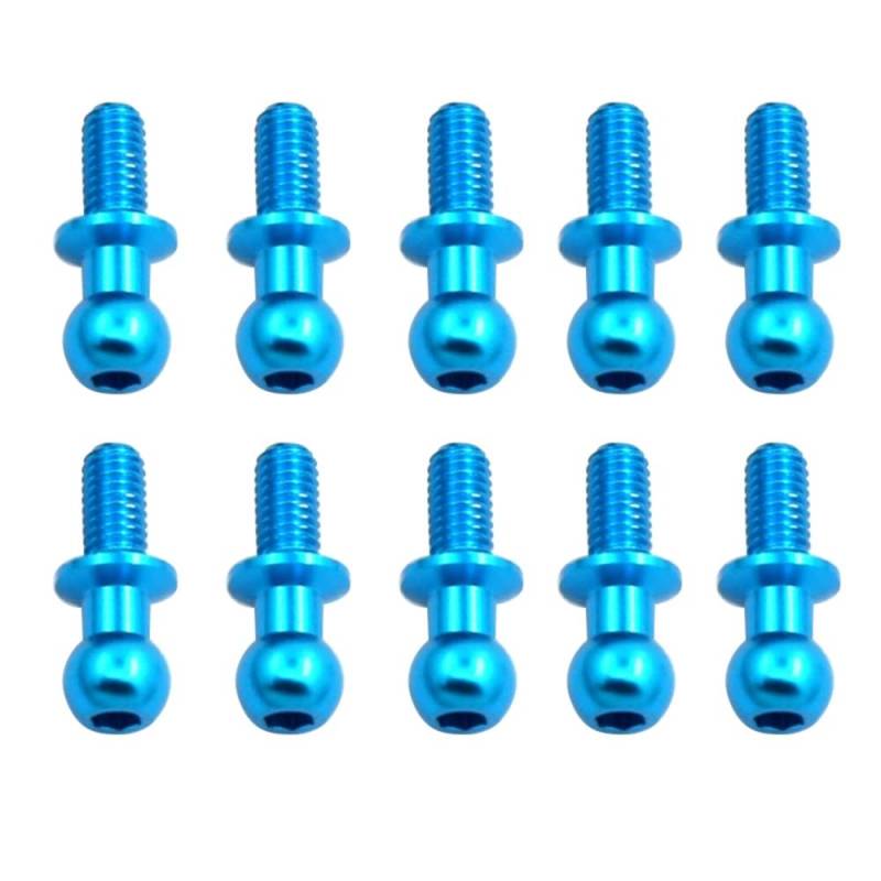 Kueohse 10 StüCke M3 Metall Sechskant Kopf Schrauben für TT01 TT02 D5 1/10 RC Drift Auto Teile Universal,Blau von Kueohse