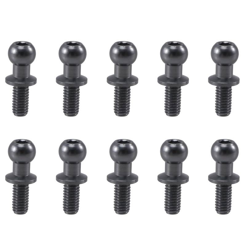 Kueohse 10 StüCke M3 Metall Sechskant Kopf Schrauben für TT01 TT02 D5 1/10 RC Drift Auto Teile Universal,Silber von Kueohse