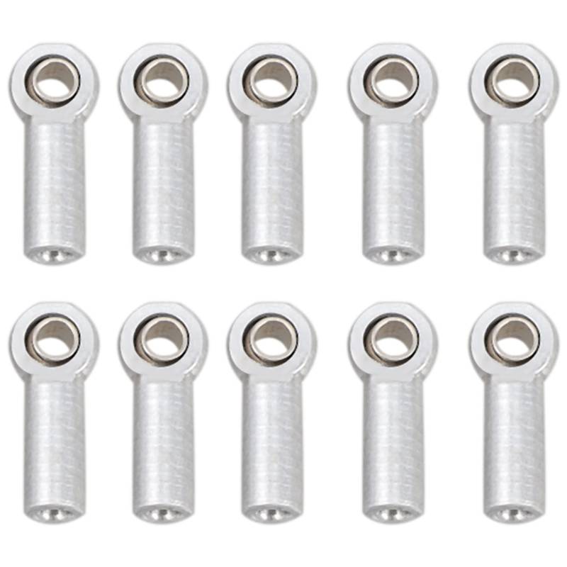 Kueohse 10 StüCke Metall M3 Link Spur Stangen Kopf Kugelgelenk für 1/10 RC Auto Crawler AXIAL SCX10 D90 D110 CC01, Silber von Kueohse