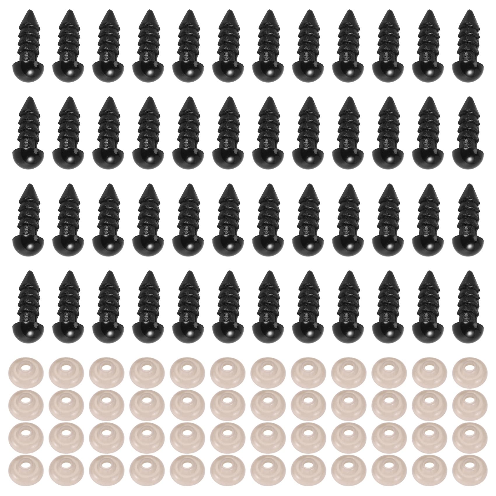 Kueohse 100 StüCke SicherheitshäKelaugen Aus Kunststoff mit 100 Unterlegscheiben für HäKeln (0,24/6 Mm) von Kueohse