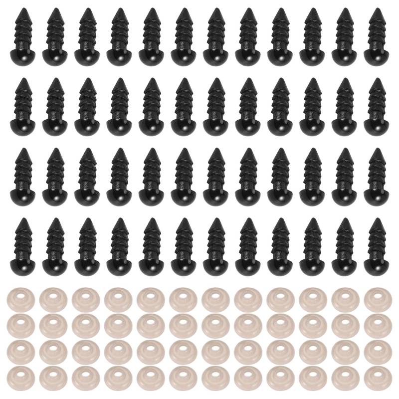 Kueohse 100 StüCke SicherheitshäKelaugen Aus Kunststoff mit 100 Unterlegscheiben für HäKeln (0,24/6 Mm) von Kueohse