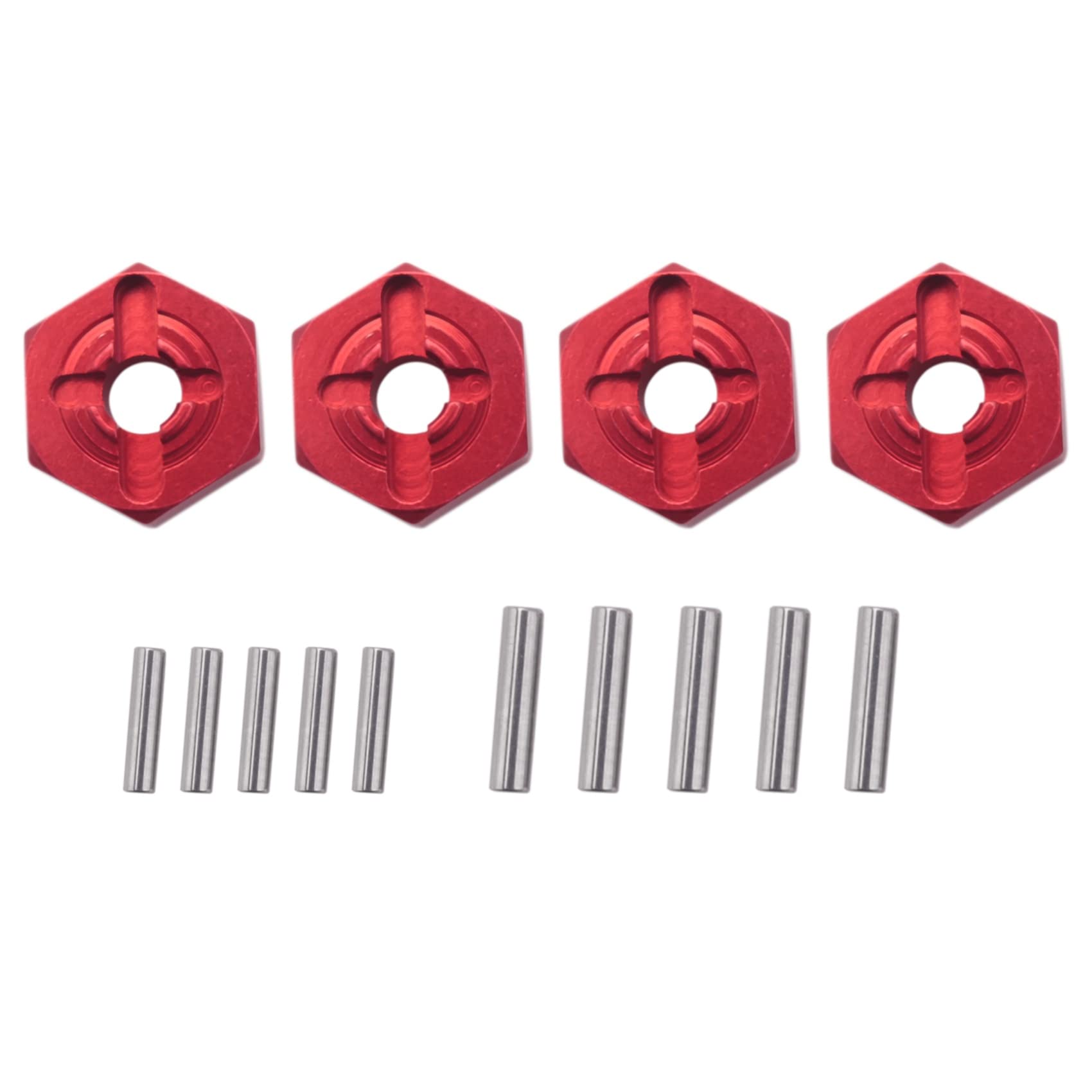 Kueohse 12 mm Kombinierer Rad Naben Sechskant Adapter Aus Aluminium Legierung für 144001 1/14 RC Auto Teile, Rot Kueohse 12 mm Kombinierer Rad Naben Sechskant Adapter Aus Aluminium Legierung für 144001 1/14 RC Auto Teile, Rot von Kueohse