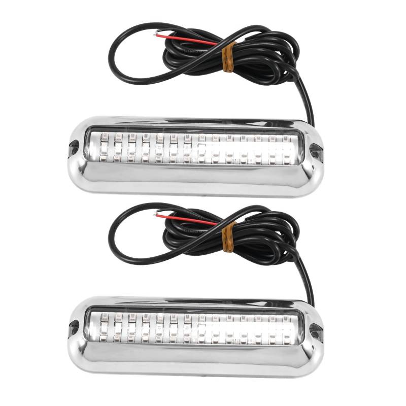 Kueohse 2 StüCke 42 LED Boot Ablassen Licht Boots Licht Blau Unterwasser Ponton Marine Licht von Kueohse