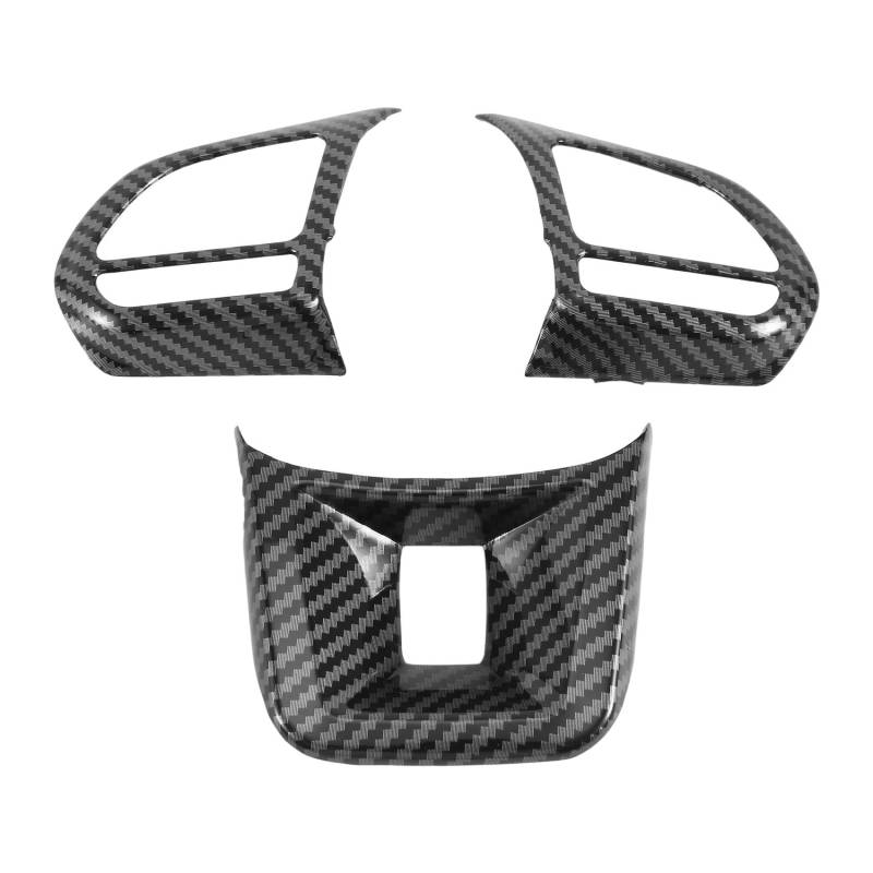 Kueohse 3 StüCke/Set ABS Auto Lenk Rad Knopf Abdeckung Aufkleber Innen Dekoration für MG5 MG6 MG ZS Auto Styling Kohle Faser von Kueohse