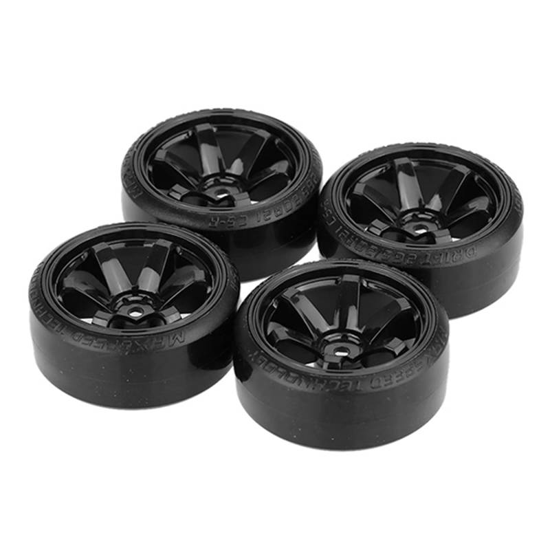 Kueohse 4 StüCk Drift Auto Reifen Felge Hartes Rad Reifen für 1/10 Driften RC Auto Schwarz von Kueohse