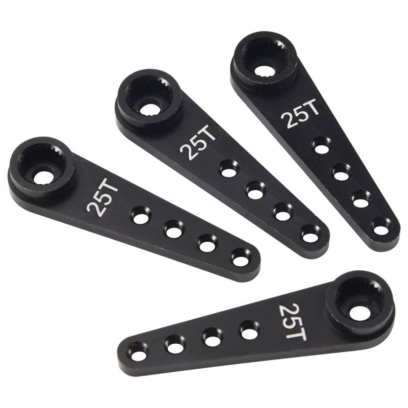 Kueohse 4 Stuecke 37 Mm 25 T Metall VerläNgerung Lenkung Servo Arm Horn für RC Auto Raupen Teile, Schwarz von Kueohse