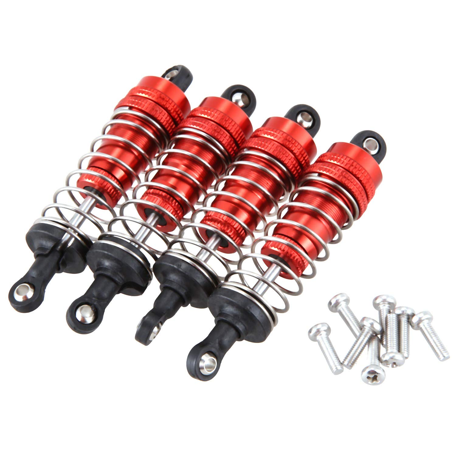 Kueohse 4 Teiliges Metall Stoß DäMpfer Klappen ZubehöR Passend für 144001 1/14 4WD RC Drift Renn Wagen Teile, Rot Kueohse 4 Teiliges Metall Stoß DäMpfer Klappen ZubehöR Passend für 144001 1/14 4WD RC Drift Renn Wagen Teile, Rot von Kueohse