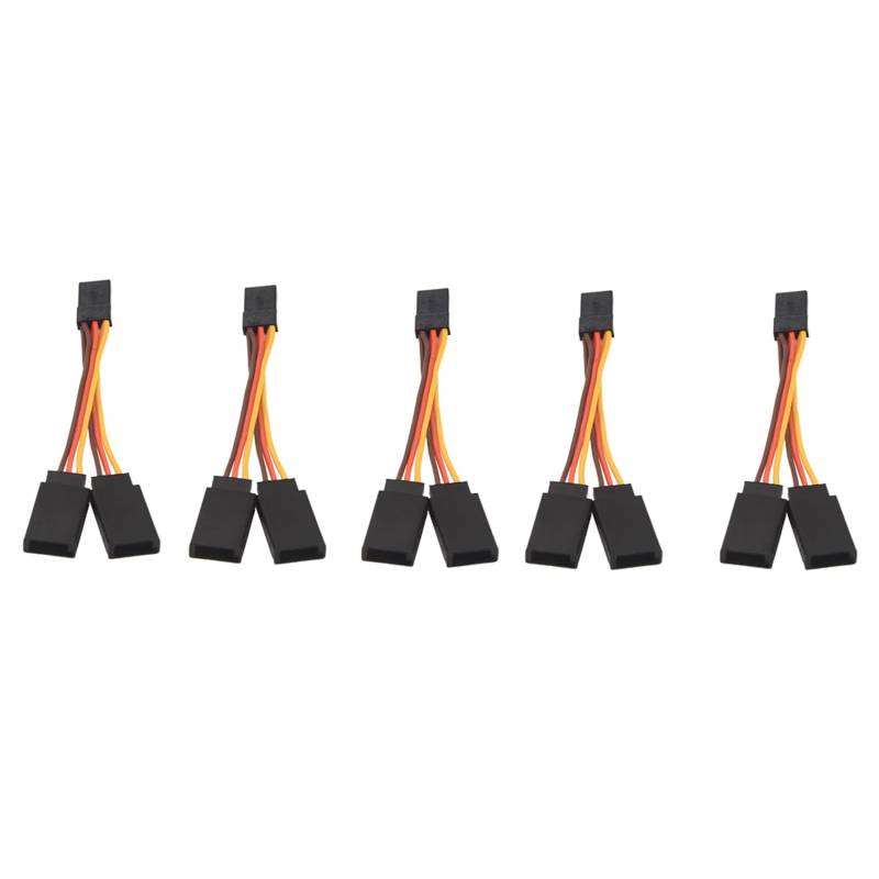 Kueohse 5 StüCk JR/Futaba Style Servo 1 Bis 2 Y Kabelbaum Kabel Splitterkabel Stecker auf Buchse VerläNgerungskabel für RC Modelle 7Cm von Kueohse