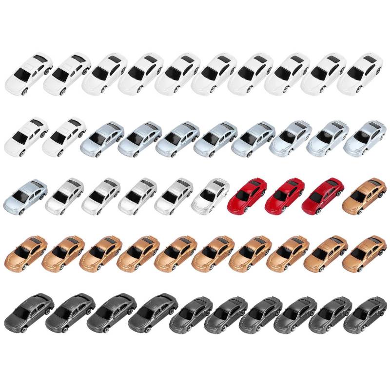 Kueohse 50 StüCk 1:87 HO Modell Auto Bemalte Auto Modelle HO/TT Skala Eisenbahn Modell Herstellung Mat von Kueohse