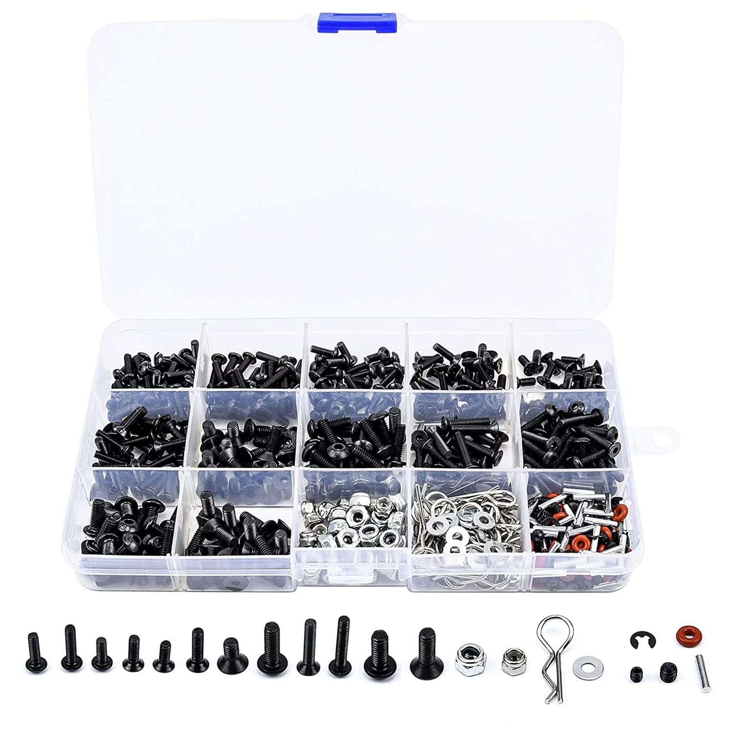 Kueohse 500 STÜCKE RC Auto Schrauben Kit M3 Sechskant Schrauben Mutter HüLle Schnalle RC Reparatur Werkzeug Kit für Arrma 1/8-1/16 RC Autos Kueohse 500 STÜCKE RC Auto Schrauben Kit M3 Sechskant Schrauben Mutter HüLle Schnalle RC Reparatur Werkzeug Kit für Arrma 1/8-1/16 RC Autos von Kueohse