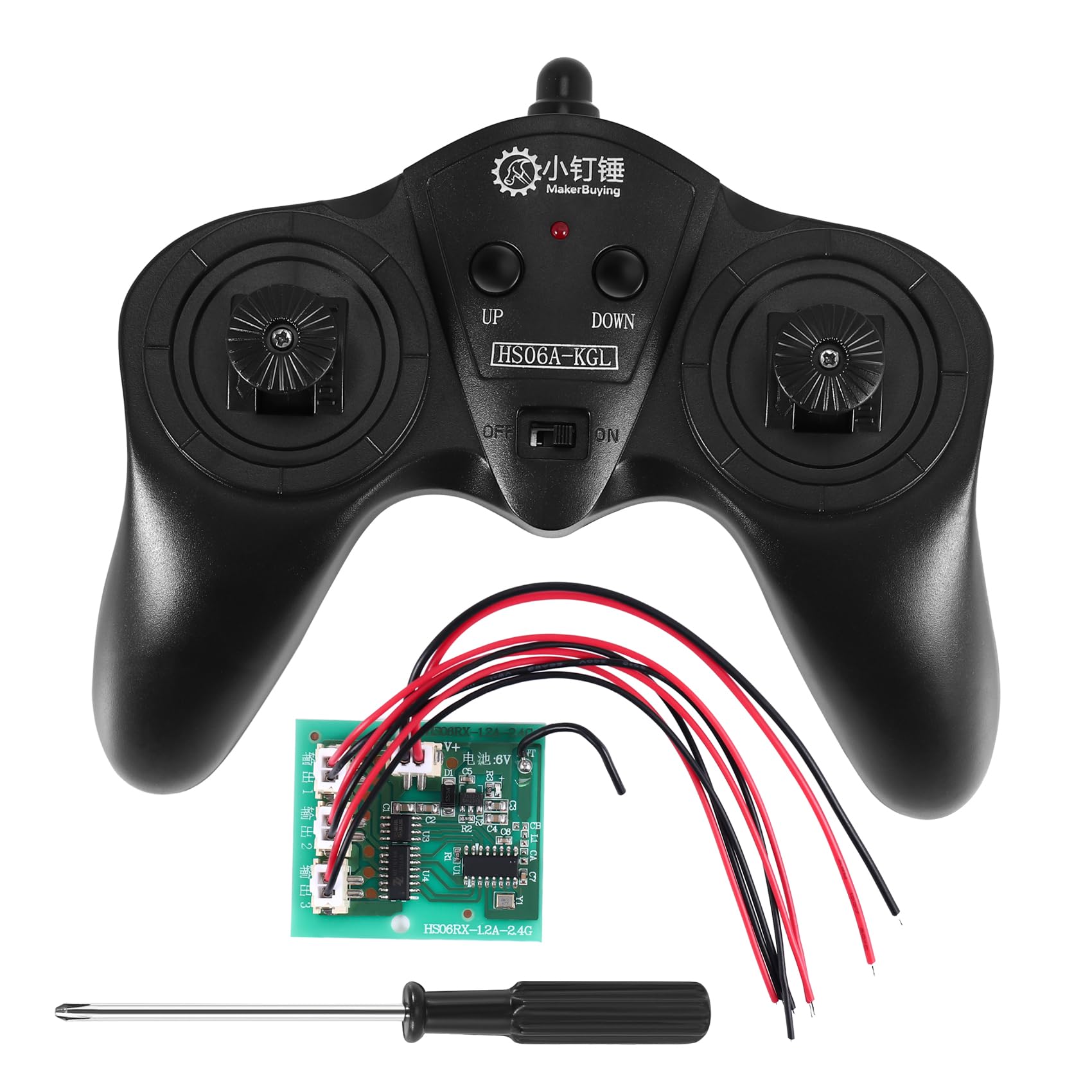 Kueohse 6CH 2.4G Fernbedienung Power Transmitter Receiver Funksystem für DIY RC Boat Cars 50M Controlling Kueohse 6CH 2.4G Fernbedienung Power Transmitter Receiver Funksystem für DIY RC Boat Cars 50M Controlling von Kueohse