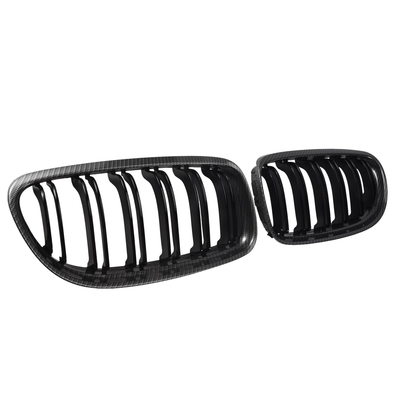 Kueohse Auto Carbon Fiber GläNzend Schwarz Doppel Lamellen Front Nieren Gitter Grill für E90 E91 3 Series 2009-2011 Kueohse Auto Carbon Fiber GläNzend Schwarz Doppel Lamellen Front Nieren Gitter Grill für E90 E91 3 Series 2009-2011 von Kueohse