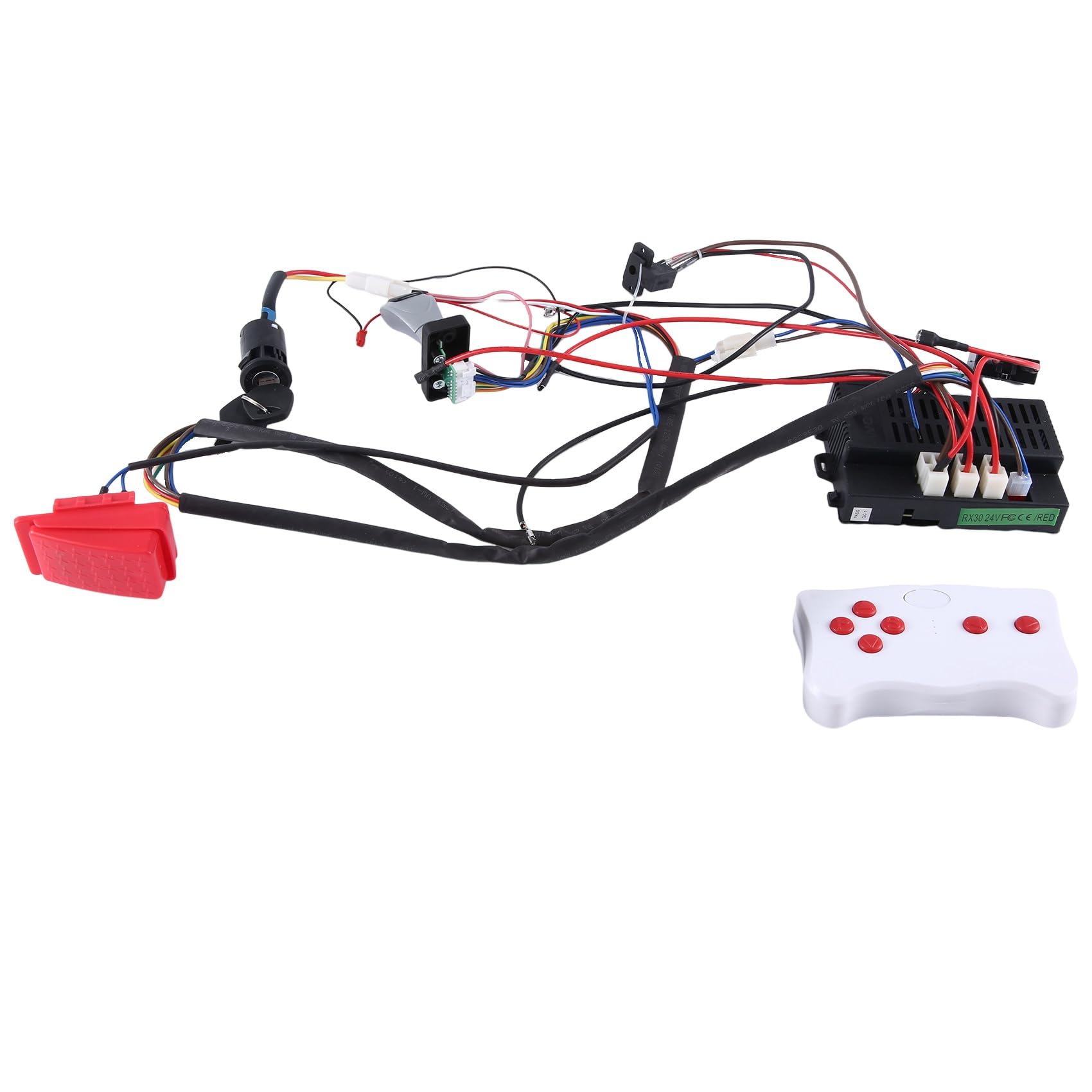 Kueohse DIY-Elektroauto-Kabelbaum für Kinder mit Kabel, Schalter und Fernbedienungsempfänger, Ersatzteile für Allrad-Fahrspielzeug Kueohse DIY-Elektroauto-Kabelbaum für Kinder mit Kabel, Schalter und Fernbedienungsempfänger, Ersatzteile für Allrad-Fahrspielzeug von Kueohse