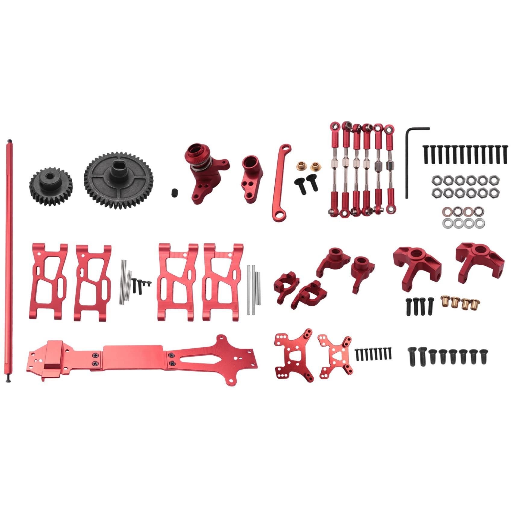 Kueohse Für 1:14 144001 RC Auto Voll Upgrade Teile Metall C Sitz Lenk Becher Schwinge Zentral Antriebswelle, Rot Kueohse Für 1:14 144001 RC Auto Voll Upgrade Teile Metall C Sitz Lenk Becher Schwinge Zentral Antriebswelle, Rot von Kueohse