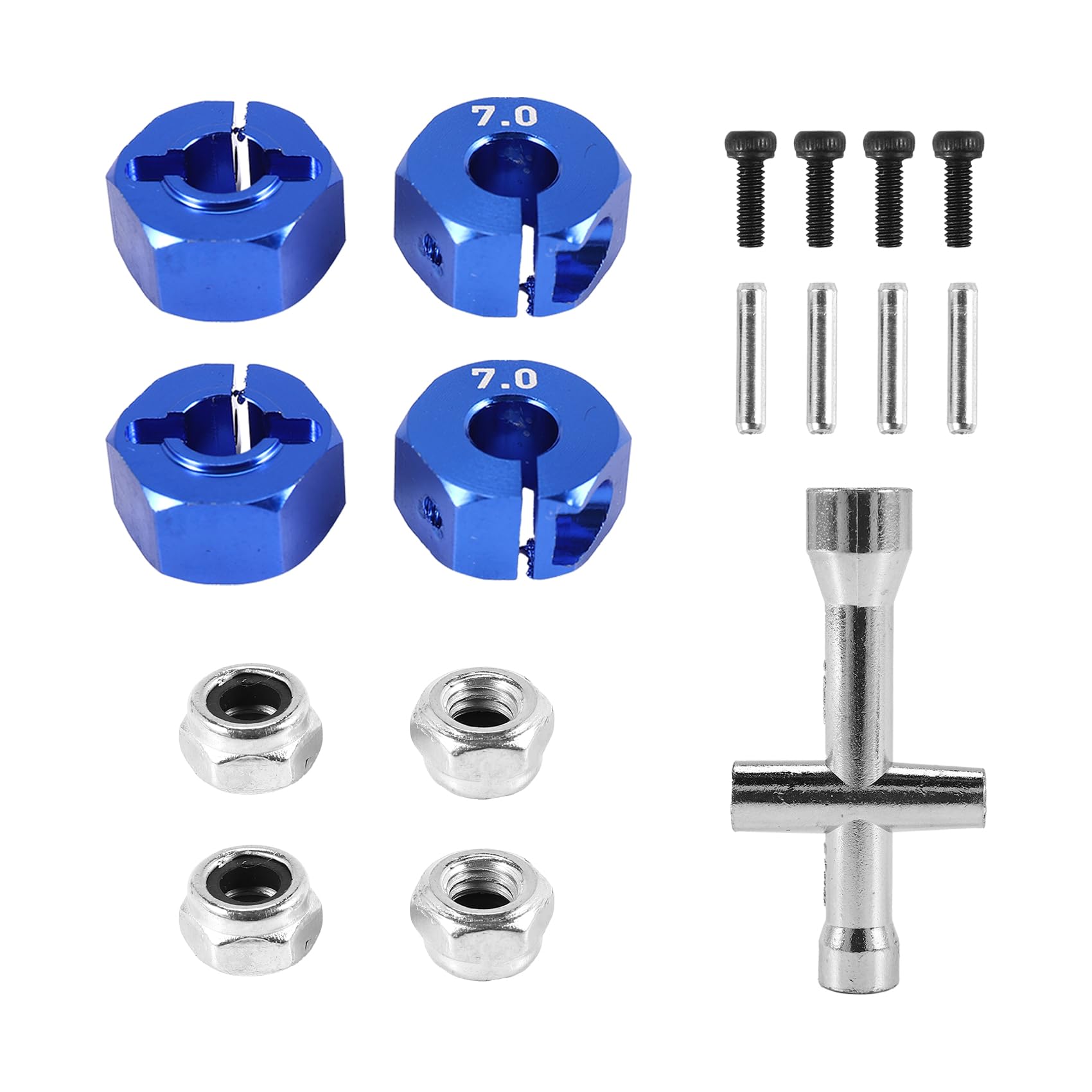 Kueohse Metall 12Mm Sechskant Radnaben Adapter Flansch Kontermutter Kreuz SchlüSsel für 1/10 Slash VXL 2WD RC Auto Kueohse Metall 12Mm Sechskant Radnaben Adapter Flansch Kontermutter Kreuz SchlüSsel für 1/10 Slash VXL 2WD RC Auto von Kueohse