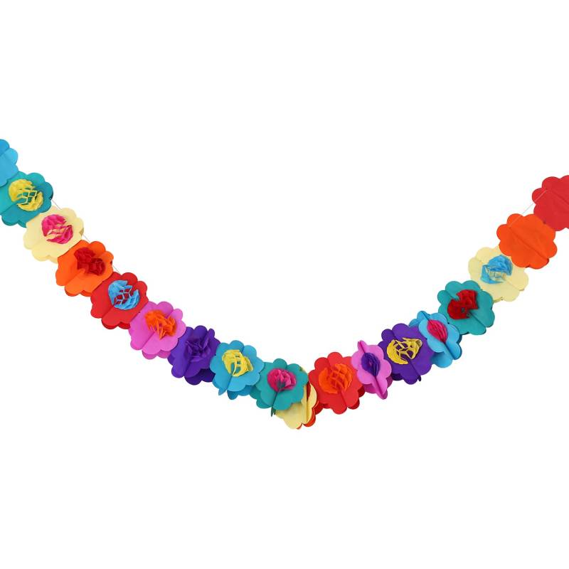Kueohse Papiergirlandendekorationen, Mexikanisches Banner Hibiskusgirlandenblumenbanner Tropische Papierblumen Luau Partydekorationen von Kueohse