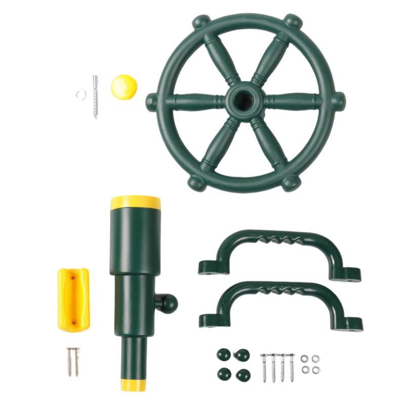 Kueohse Spielplatzzubehörteile-Set für Kinder, Outdoor-Spielset, Kinderpiratenteleskop, Lenkrad, Spielgeräte – Hinterhof von Kueohse