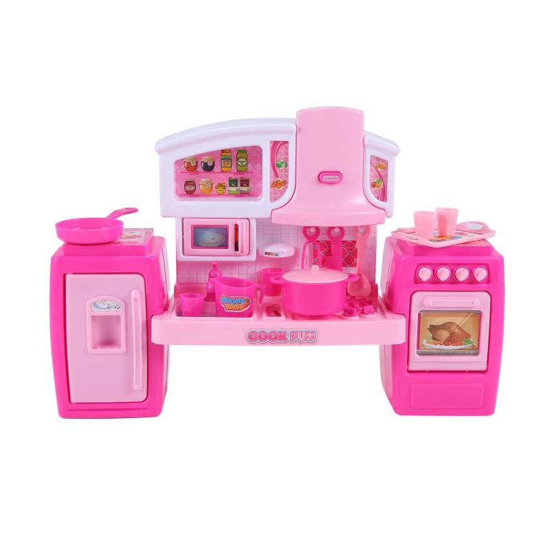 Kueohse Spielzeug Set Musik Rollen Spiel ZubehöR KüChen Spielzeug Set KüChen Spiel Geschirrset für Kinder - Rosa von Kueohse