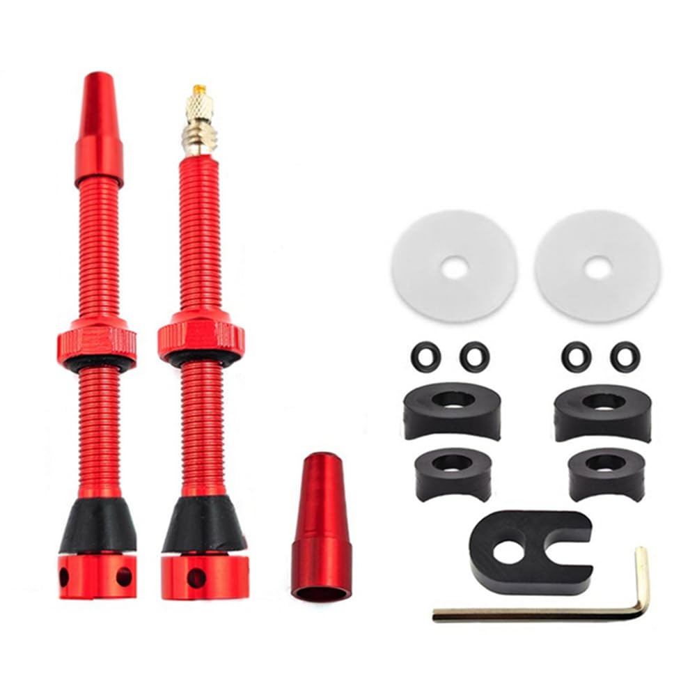 Kueohse Tubeless-Luftventil, für Mountainbike, Rennrad, Tubeless-Felgenventile-Set, Radfahren, Ersatzteile, Befestigung, Rot, 60 Mm, Einfach zu Bedienen Kueohse Tubeless-Luftventil, für Mountainbike, Rennrad, Tubeless-Felgenventile-Set, Radfahren, Ersatzteile, Befestigung, Rot, 60 Mm, Einfach zu Bedienen von Kueohse