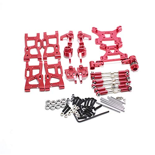 Kueohse Upgrade Teile für 1: 14 144001 RC Auto Metall Lenkung Schwenk Arm Basis C Servo Zug Stange für Den Hinteren Naben Sitz, Rot von Kueohse
