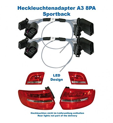 ADAPTER Heckleuchten Rückleuchten für Audi A3 S3 RS3 (8P) SPORTBACK von KUFATEC