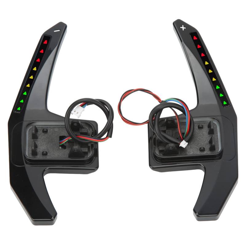 LED-Schaltwippe, Präzises Schalten, 11 LED-Licht, Einstellbare Motorlast-Datenanzeige, 165 Mm Lenkrad-Schaltwippe, LED-Leistungs-APP für Fahrzeug (Schwarz) von Kufoo