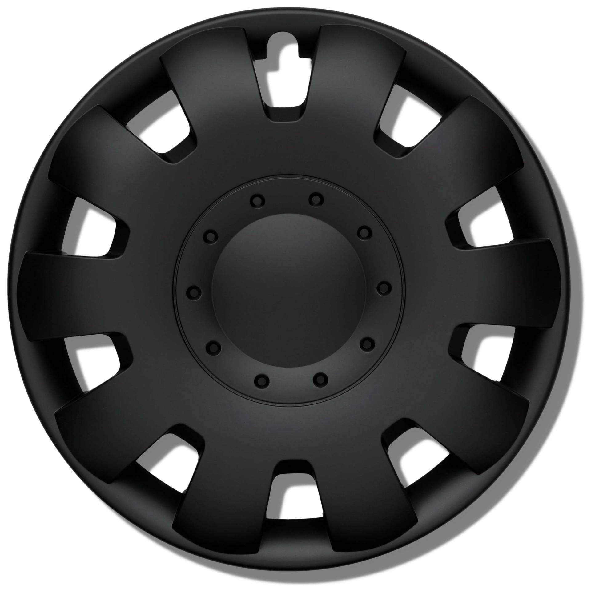 Radkappen 13 Zoll schwarz matt Erstausrüster Qualität aus robustem Kunststoff Neptun 4 Stück Radzierblenden für Stahlräder - Radblenden 4er Set für Stahlfelgen - Europäische Produktion von Kuglo