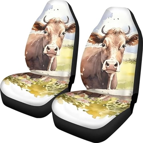 Kuiaobaty Aquarell Kuh Druck Auto Sitzbezug für Frauen, Malerei Bauernhof Kuh Rutschfeste Flache Tuch Vordersitzbezug Stretchy Auto Sitz Wrap Kuiaobaty Aquarell Kuh Druck Auto Sitzbezug für Frauen, Malerei Bauernhof Kuh Rutschfeste Flache Tuch Vordersitzbezug Stretchy Auto Sitz Wrap von Kuiaobaty