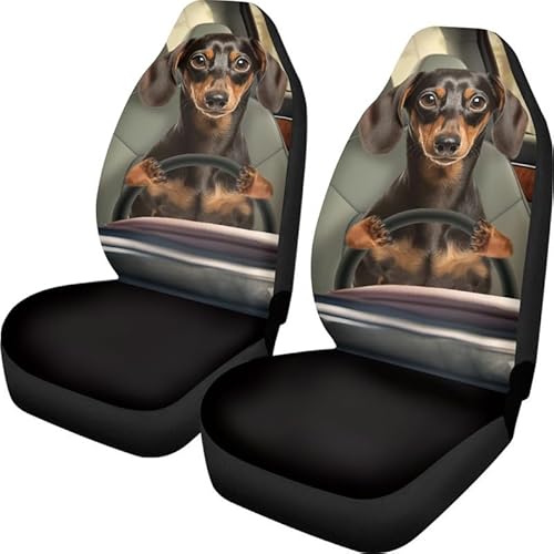 Kuiaobaty Autositzbezug mit Dackel-Motiv, rutschfester, flacher Stoff, Vordersitzbezug, lebendiger Hunde-Autositzbezug, dehnbares Polyester Kuiaobaty Autositzbezug mit Dackel-Motiv, rutschfester, flacher Stoff, Vordersitzbezug, lebendiger Hunde-Autositzbezug, dehnbares Polyester von Kuiaobaty