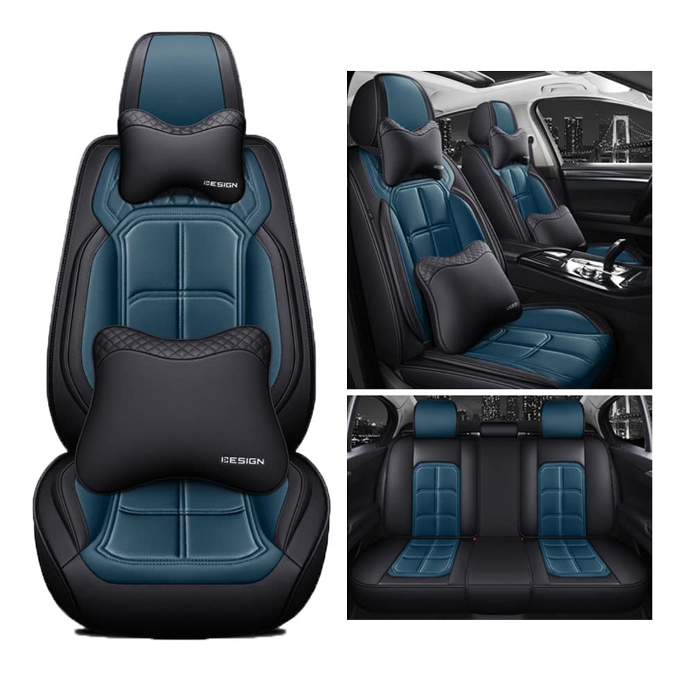 Kuifan sitzbezüge Auto Autositzbezüge Universal Set für Chrysler 300C PT Cruiser Grand Voyager Sebring Zubehör，Luxus blau von Kuifan