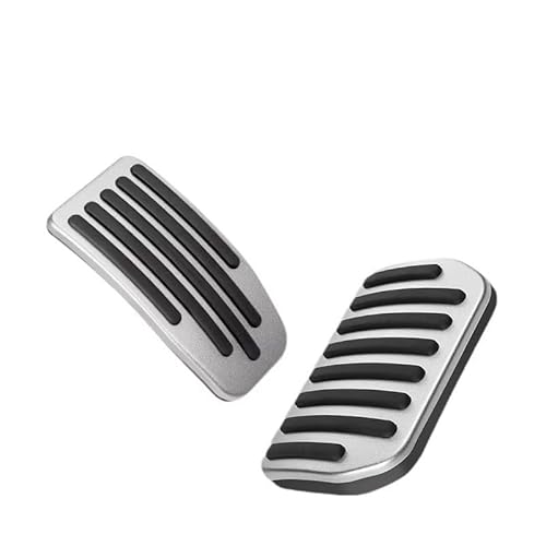 Auto-Pedale-Abdeckung Für Tesla Für Modell 3 Für Modell Y Auto-Fußpedal-Pads Abdeckungen Bremsgaspedal Aluminiumlegierung Rutschfestes Ruhepedal Innenmodifikation Auto Fußpedalabdeckung(Sliver) von Kuiofek