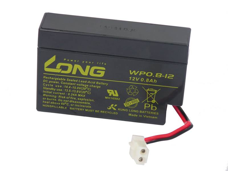 Akku Kung Long WP0.8-12 12V 0,8Ah AMP-Stecker AGM Blei Batterie wartungsfrei von Kung Long