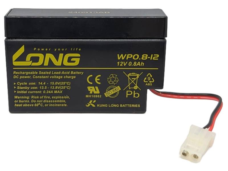 Akku Kung Long WP0.8-12 12V 0,8Ah AMP-Stecker AGM Blei Batterie wartungsfrei von Kung Long