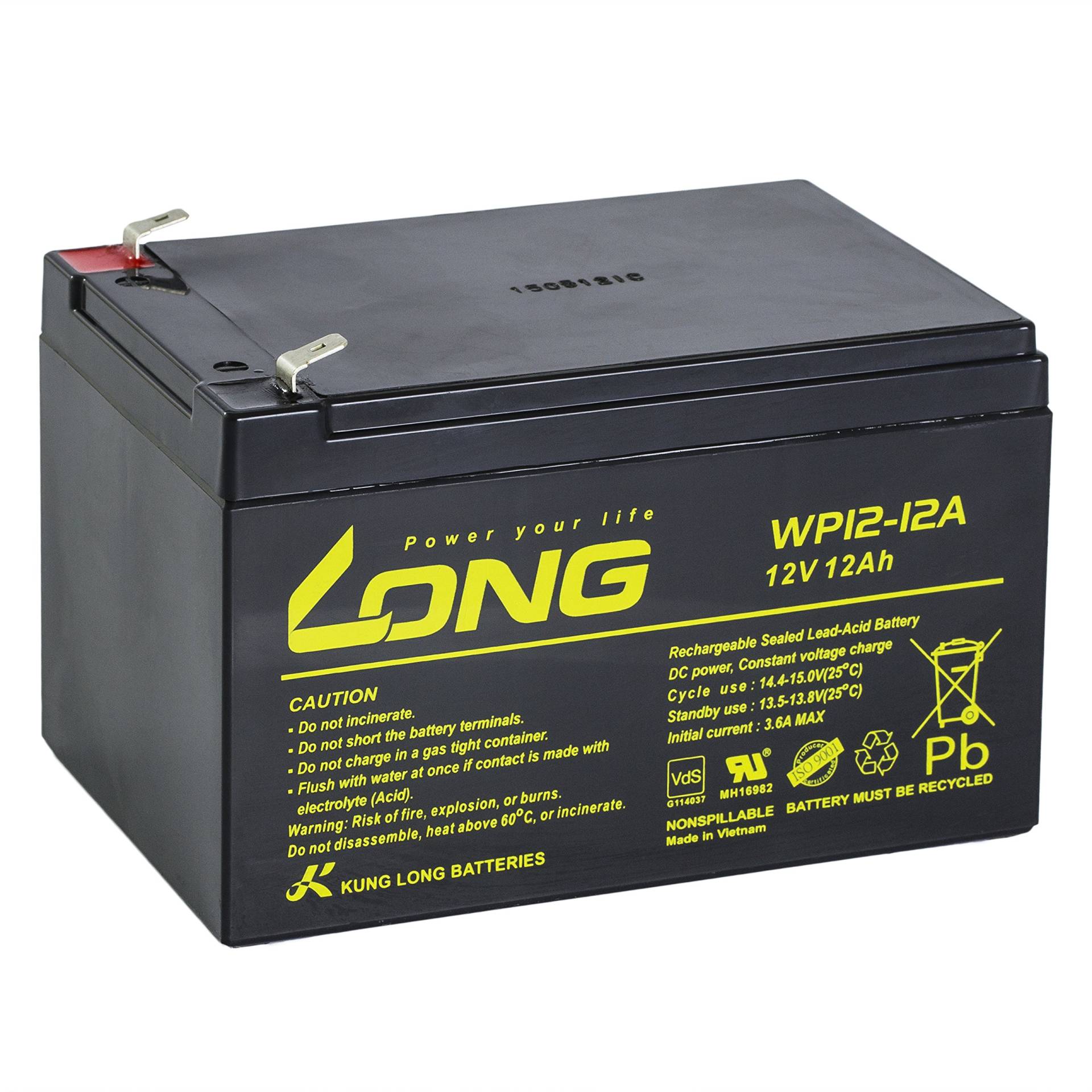 Long Bleiakku WP12-12 12V 12Ah mit VDs von Kung Long