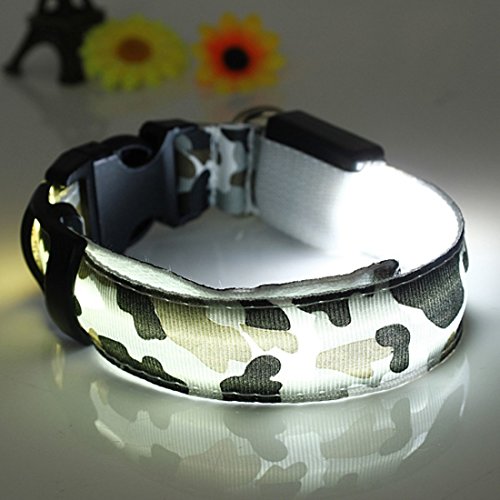 Kungfu Mall Hund LED Halsband Nylon Sicherheits Licht-up Flashing Collar von Kungfu Mall