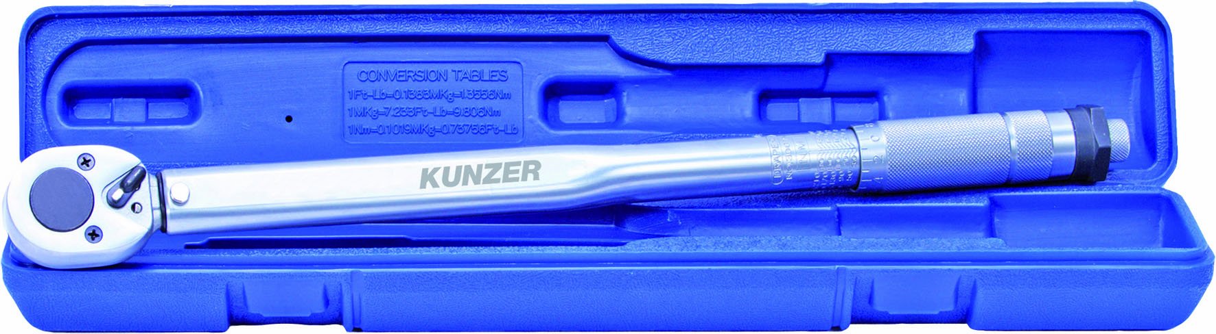 KUNZER 7DMS01 Drehmomentschlüssel Standard - 1/2" Knarrenkopf - Umschaltbar - einstellbar von 28-210 Nm - Länge 460mm von Kunzer