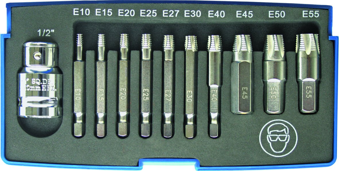 Kunzer 7TXSA11 TX-Innensechskant-Schraubenausdrehersatz 11-tlg., Set aus Chrom-Vanadium-Stahl mit Koffer, Leichtes Lösen von Kunzer