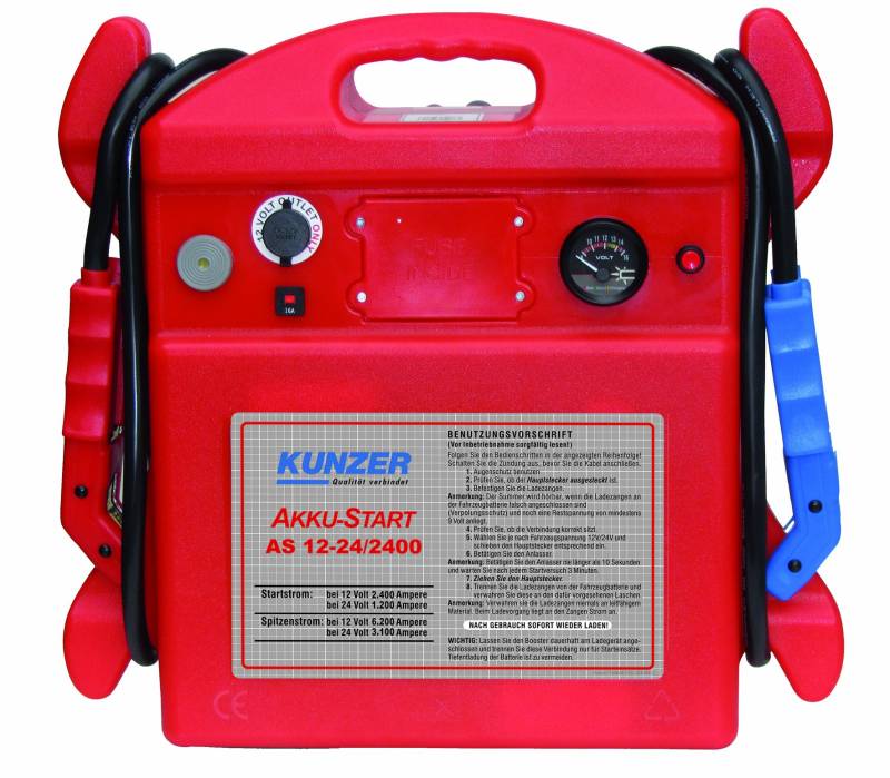 Kunzer AS 12-24/2400 Akku-Start Tragbar 12V 6200/2400A, 24V 3100/1200A von Kunzer